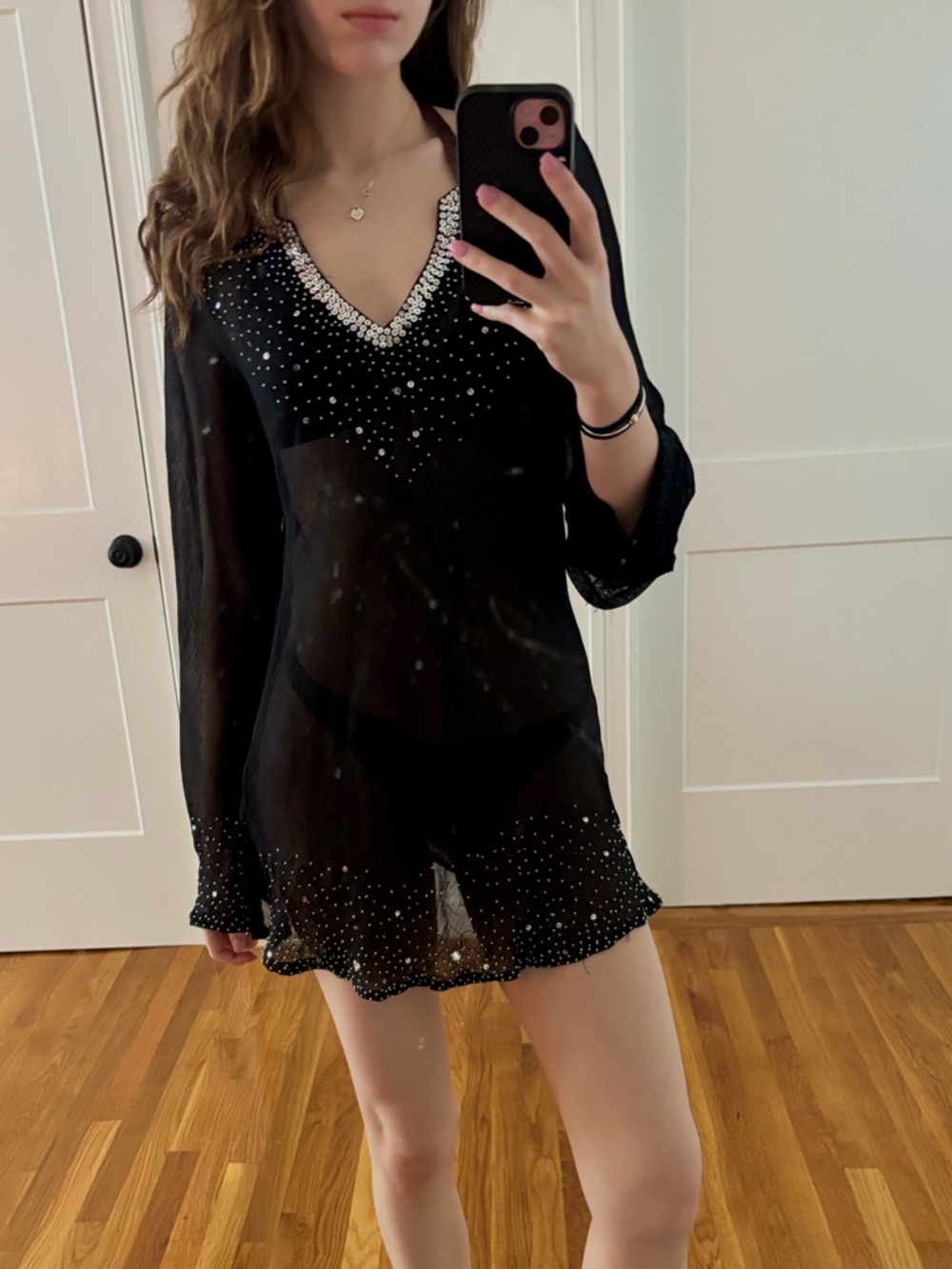 Zenobia Black Sheer Top